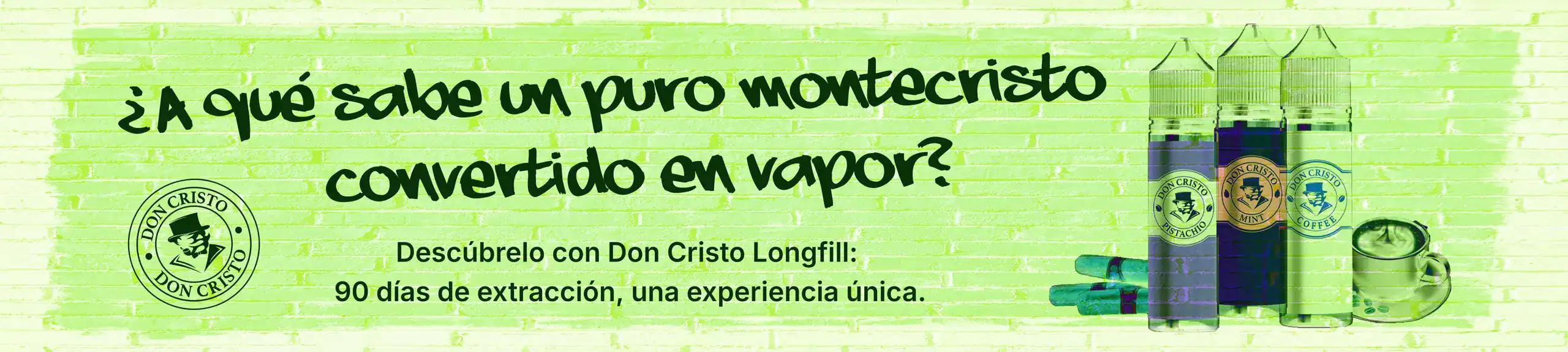 Vape Don Cristo Longfill, sabor a pistacho, menta y café en líquidos para vapear.