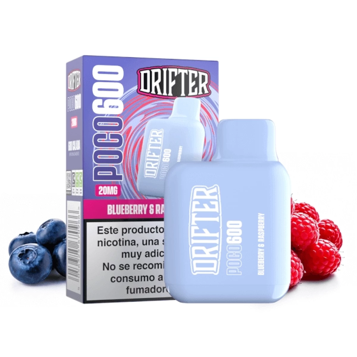 Drifter desechable Poco 600 Blueberry Raspberry 20mg 2ml