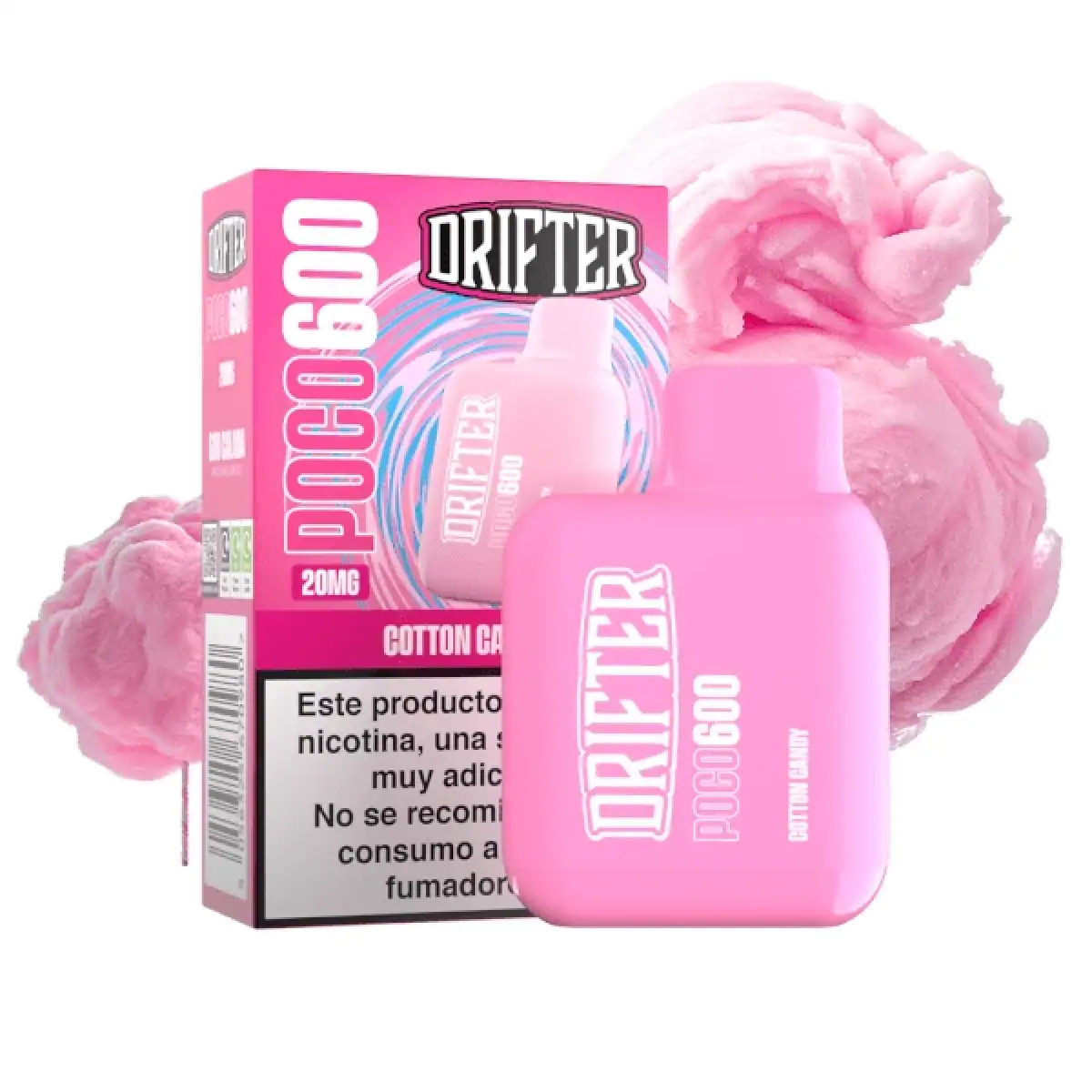 Drifter desechable Poco 600 Cotton Candy 20mg 2ml
