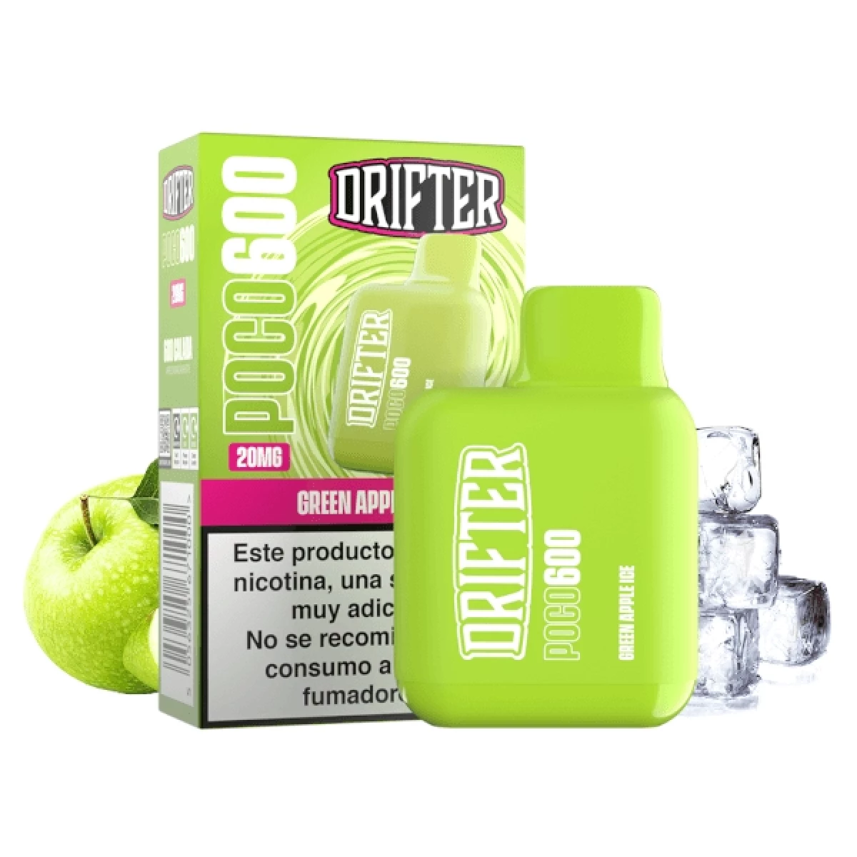 Drifter desechable Poco 600 Green Apple Ice 20mg 2ml
