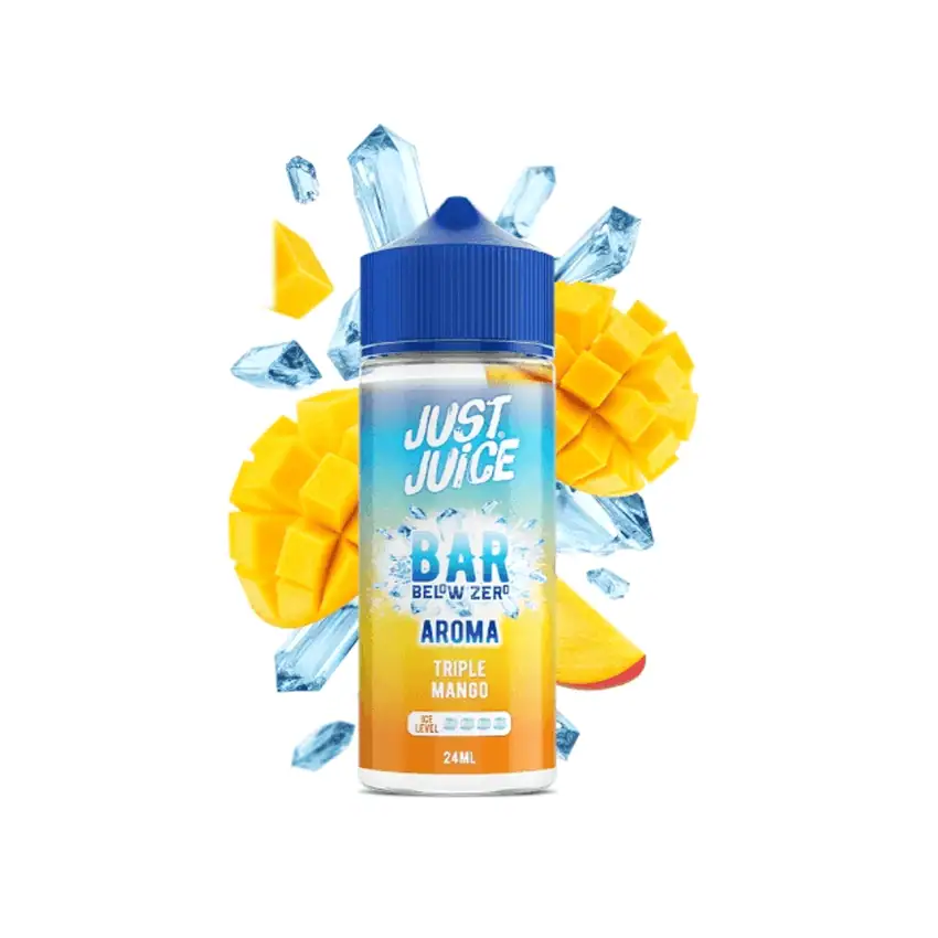 E-Liquid Just Juice Below Zero Triple Mango Longfill 6ml con mango y hielo.