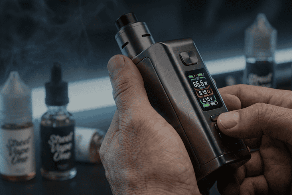 Dispositivo de vape con pantalla digital y control de temperatura para vapear con estilo.