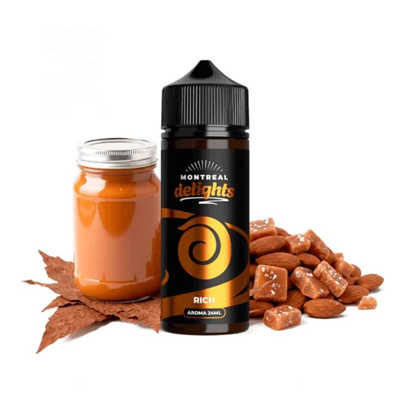 Aromas para vape Montreal Delights, sabor rico y duradero, ideal para mezclas personalizadas.