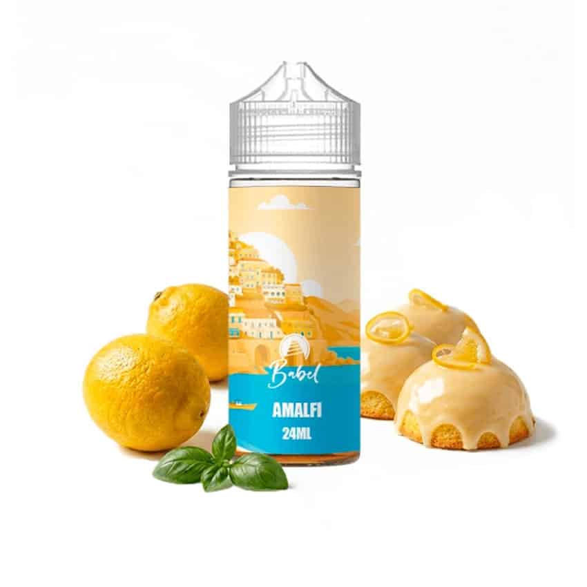 Vape líquido Babel Amalfi 24 ml, sabor cítrico y refrescante, ideal para vapear en dispositivos de v.