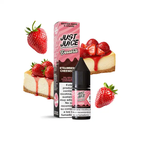 Vape de sabor a fresa y queso cheesecake en botella de 10ml. Perfecto para vapear con aromas dulces.