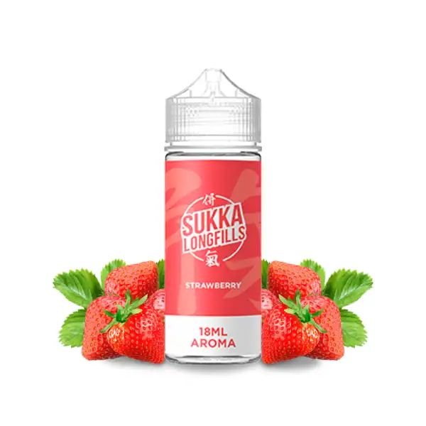 Aceite de sabor fresa para vapear, 18ml, Sukka Longfills.