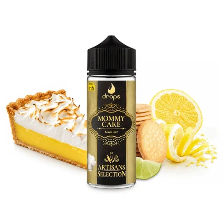 E-Liquid Drops Mommy Cake con sabor a pastel de limón y vainilla.